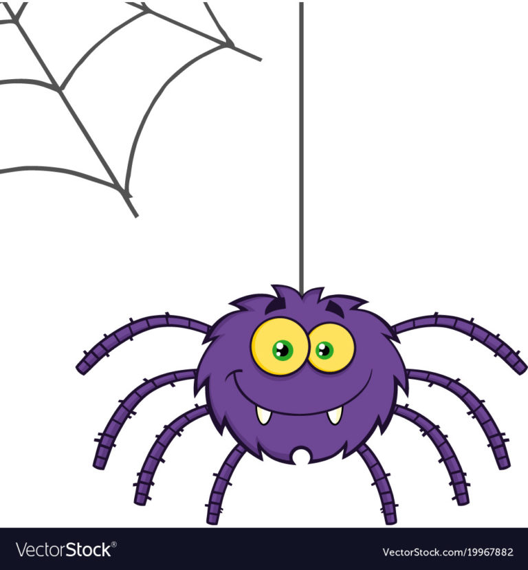 smiling-purple-halloween-spider-cartoon-character-vector-19967882 - T.O ...